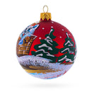 Cat in Chimney Glass Ball Christmas Ornament 3.25 Inches