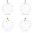 Set of 4 Clear Glass Ball Christmas Ornaments DIY Craft 4 Inches