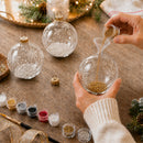 Set of 4 Clear Glass Ball Christmas Ornaments DIY Craft 4 Inches
