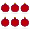 Set of 6 Translucent Red Glass Ball Christmas Ornaments 3.25 Inches