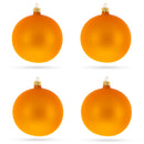 Set of 4 Matte Orange Glass Ball Christmas Ornaments 4 Inches