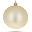 Set of 4 Beige Glass Ball Christmas Ornaments 4 Inches