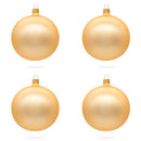 Set of 4 Rose Gold Glass Ball Ornaments 4 Inches