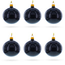 Black Glossy Glass Ball Christmas Ornament 3.25 Inches