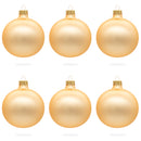 Set of 6 Rose Gold Glass Ball Ornaments 3.25 Inches