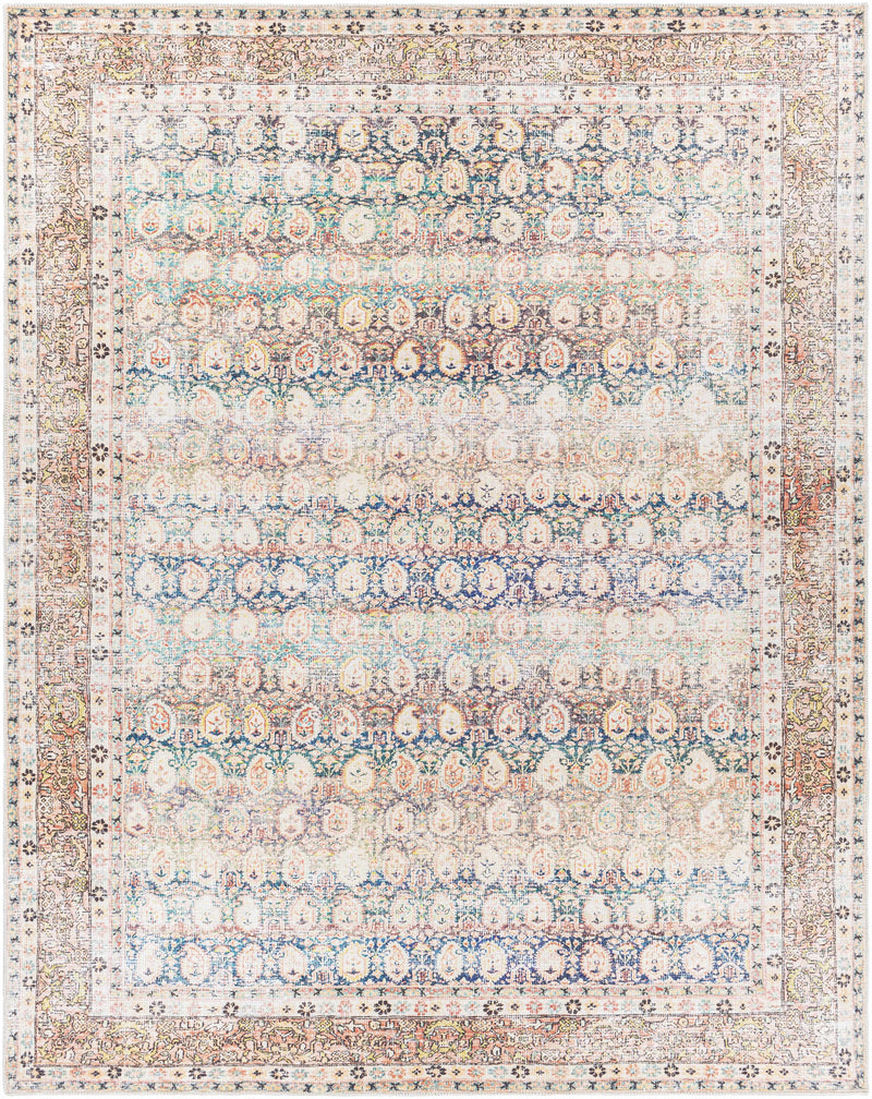 Rust Maligaya Distressed Washable Area Rug