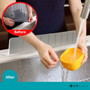 KN FLAX Sink Water Splash Guard - Silicone Anti Splatter Water Protector for Kitchen Bathroom & Island Sinks - Strong Attached Sticker Strip Base - Premium Faucet Basin Accessories - Baffle Board