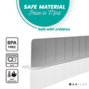 KN FLAX Sink Water Splash Guard - Silicone Anti Splatter Water Protector for Kitchen Bathroom & Island Sinks - Strong Attached Sticker Strip Base - Premium Faucet Basin Accessories - Baffle Board