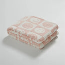 Knitted checkboard smile face gray & white blanket bedroom throw