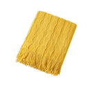 Knitted geometric throw blanket bedroom textured pastel softness