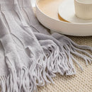 Knitted geometric throw blanket bedroom textured pastel softness
