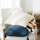 Knitted grey ivory geometric pillow cover set living room tassels