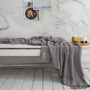 Knitted light blue bamboo cooling throw blanket – bedroom bedding