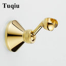 Knurled brass shower head holder wall mount bathroom hook