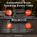 KoKoMo Grills 7FT Straight BBQ Island With Built-In BBQ And Refrigerator [Made-To-Order] (SAK46187)