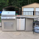 KoKoMo Grills Maui 7FT BBQ Island With 33-Inch Round Bar, LED Lights And Built-In BBQ [Made-To-Order] (SAK25961)