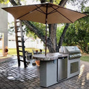 KoKoMo Grills Maui 7FT BBQ Island With 33-Inch Round Bar, LED Lights And Built-In BBQ [Made-To-Order] (SAK25961)