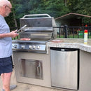 KoKoMo Grills Maui 7FT BBQ Island With 33-Inch Round Bar, LED Lights And Built-In BBQ [Made-To-Order] (SAK25961)