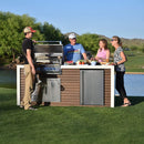KoKoMo Grills Professional Shiplap Outdoor Kitchen Island With Waterfall Edge, Built-In Grill, And Refrigerator [Made-To-Order] (SAK65125)