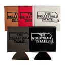 The Volleyball State Leather Koozie | Multiple Colors | Double Play Apparel & Engraving LLC