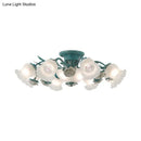 DecorBites™ Korean Garden Flower Frost Glass Ceiling Mounted Light for Bedroom