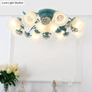 Teal Frost Glass Light