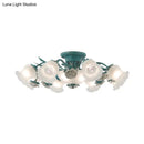 DecorBites™ Korean Garden Flower Frost Glass Ceiling Mounted Light for Bedroom