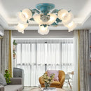DecorBites™ Korean Garden Flower Frost Glass Ceiling Mounted Light for Bedroom