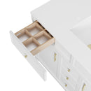 James Martin Bellshire 120" Double Bathroom Vanity, Bright White