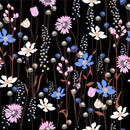 Wildflowers on Black Wallpaper