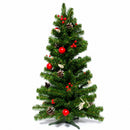 Ukrainian Tabletop Christmas Tree w. Straw Bows, Apples & Pine Cones 27.5 Inches