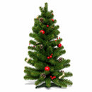Ukrainian Tabletop Christmas Tree w. Straw Bows, Apples & Pine Cones 27.5 Inches