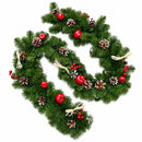 Ukrainian Christmas Garland w. Straw Bows, Apples & Pine Cones 59 Inches