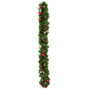 Ukrainian Christmas Garland w. Straw Bows, Apples & Pine Cones 59 Inches