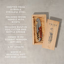 Wooden Handled Double-Hinged Corkscrew in Gift Box