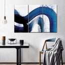 Blue Abstract Curves Wall Art