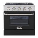 Kucht 30" Gas Range in Stainless Steel, Black Oven Door, KNG301-K