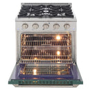 Kucht 30" Gas Range in Stainless Steel with Green Oven Door, KNG301-G