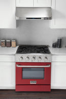 Kucht 30" Gas Range in Stainless Steel with Red Oven Door, KNG301-R