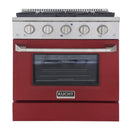 Kucht 30" Gas Range in Stainless Steel with Red Oven Door, KNG301-R