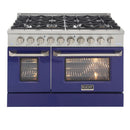 Kucht 48" Propane Range in Stainless Steel, Blue Doors, KNG481/LP-B