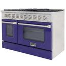 Kucht 48" Propane Range in Stainless Steel, Blue Doors, KNG481/LP-B