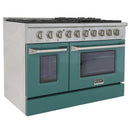 Kucht 48" Propane Range in Stainless Steel, Green Doors, KNG481/LP-G