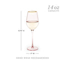 Rose Crystal White Wine Glass Set