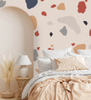 Multicolored Dots on Pink Background  Wallpaper