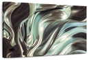 Glossy Silver Fabric Abstract Wall Art