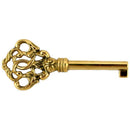 Solid Brass Elegant Skeleton Key: Polished and Aged Finishes for Large Furniture Pieces