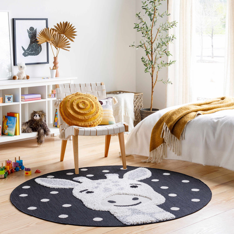 Kids Giraffe Round Nursery Rug