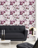 Burgundy Flowers Wallpaper