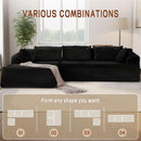 108 Inch L Shape Modular Sectional Sofa Corduroy Fabric For Living Room Comfort Everyday